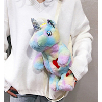 PLUCHE UNICORN RUGZAK PINK/BLUE